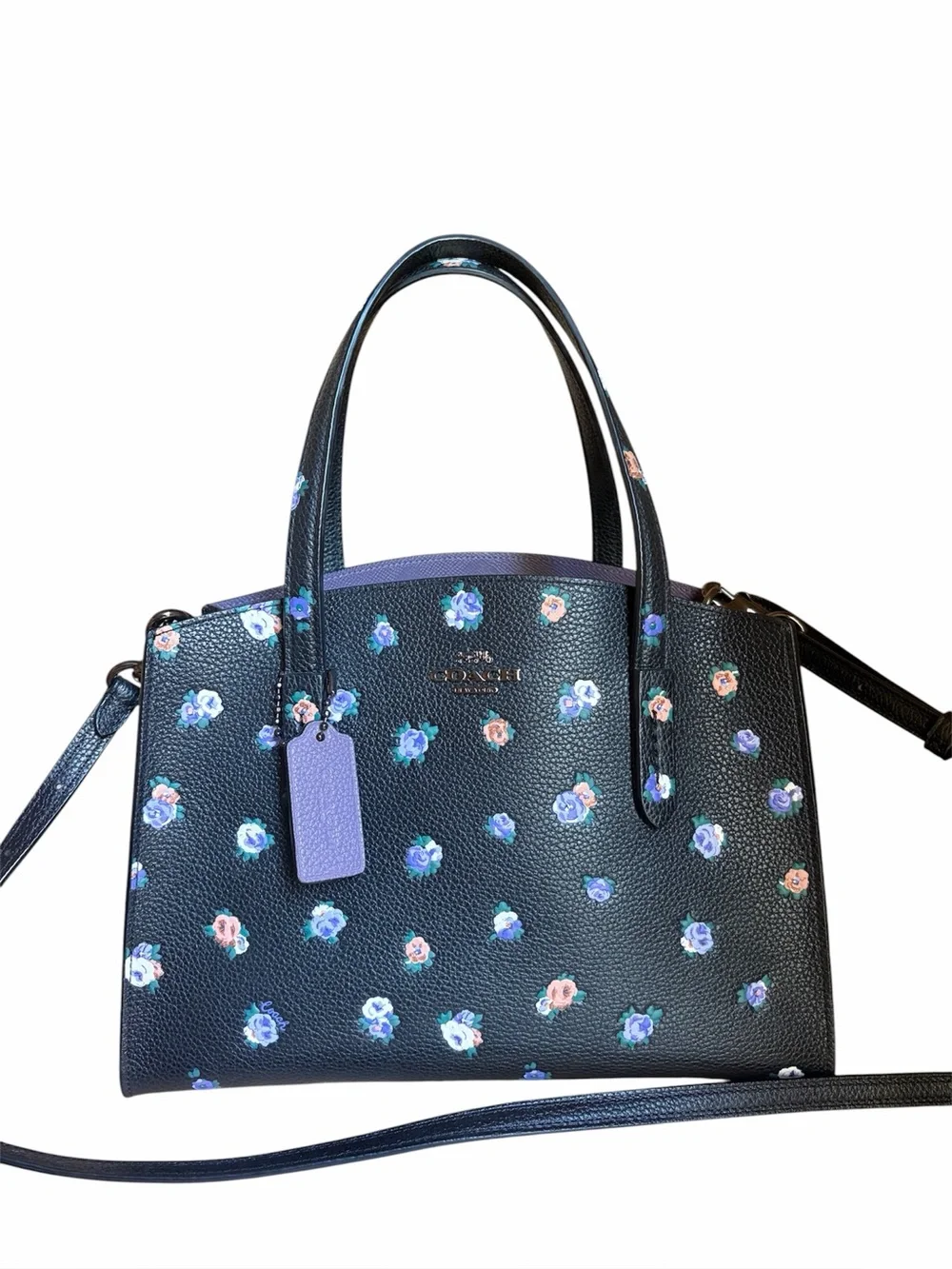 Coach Charlie Carryall 28 With Vintage Rosebud Print RETAIL 450
